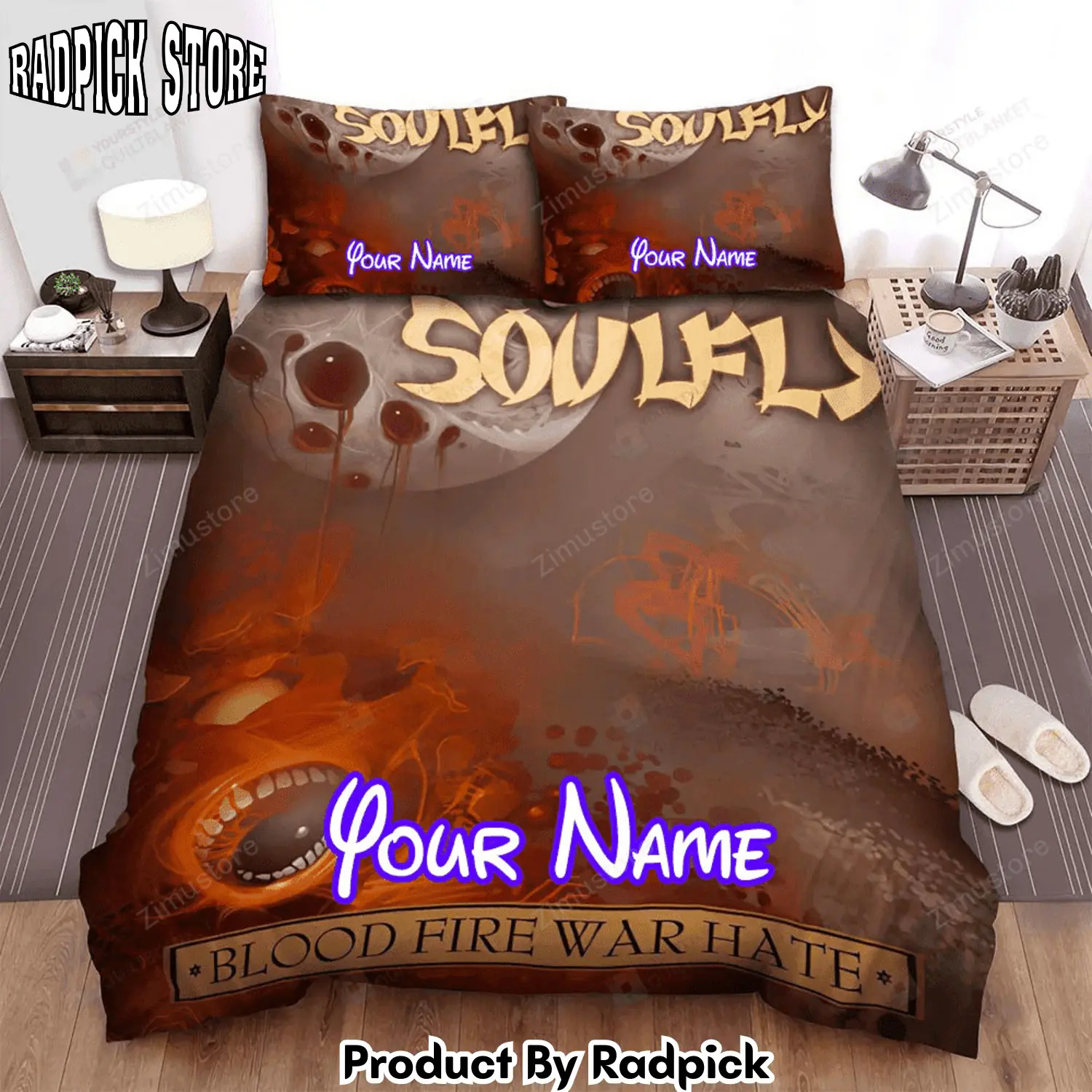 Radpick soulfly band album blood fire war hate digital tour ep bed sheets spread comforter duvet cover personalized name bedding sets rp3272143